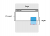 Illustration d'un élément cible avec une intersection partielle sur le viewport du navigateur